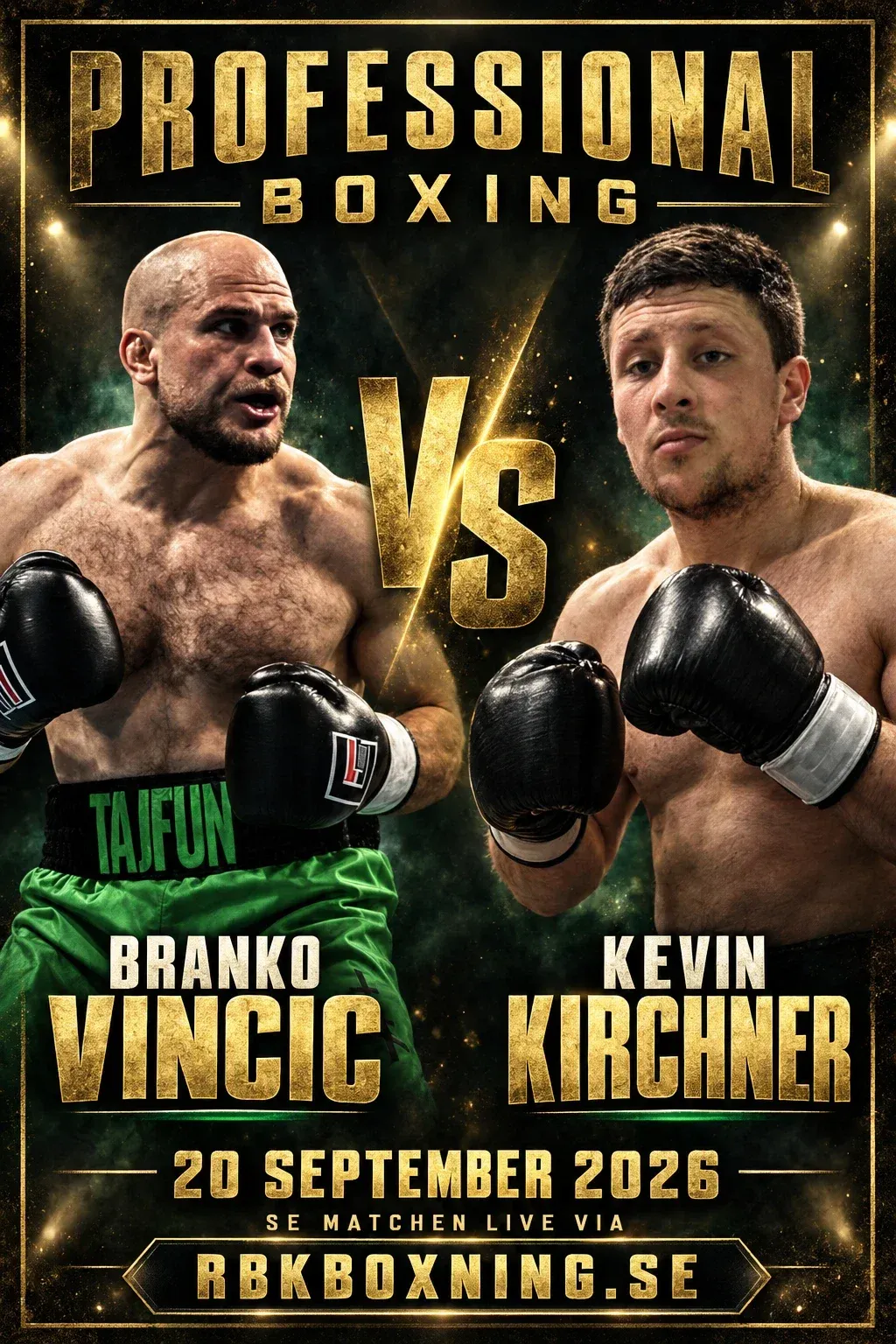 Affisch: Professional Boxing, Branko Vincic vs Kevin Kirchner, 20 september 2026